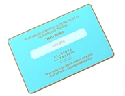 Гладкая бархатная печать Логотип Металлический членский билет Blue Laser Имя члена