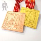 Золотая медаль круглой золотой медали металла квадрата розовой призовая для спички Компететион команды идущей