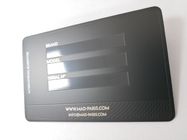 Черные визитные карточки металла с лоснистой УЛЬТРАФИОЛЕТОВОЙ панелью подписи сочинительства печатания