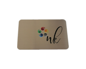 Почищенная щеткой нержавеющая сталь красит визитные карточки металла печатает логотип