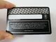 Прочные штейновые черные визитные карточки металла с серебряной панелью печатания и подписи