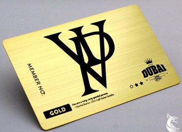 Покрытые золотом Принтабле визитные карточки металла с предпосылкой влияния щетки различной