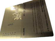 Визитная карточка металла нержавеющей стали золота щетки с выгравированным логотипом
