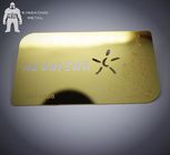 Почищенное щеткой золото металла печатающ визитную карточку зеркала с логотипом гравировки лазера