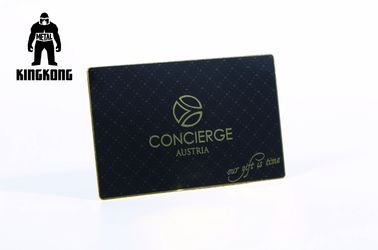 Золотая медаль металла прямоугольника/КР80 покрыла штейновую черную визитную карточку с логотипом вытравливания